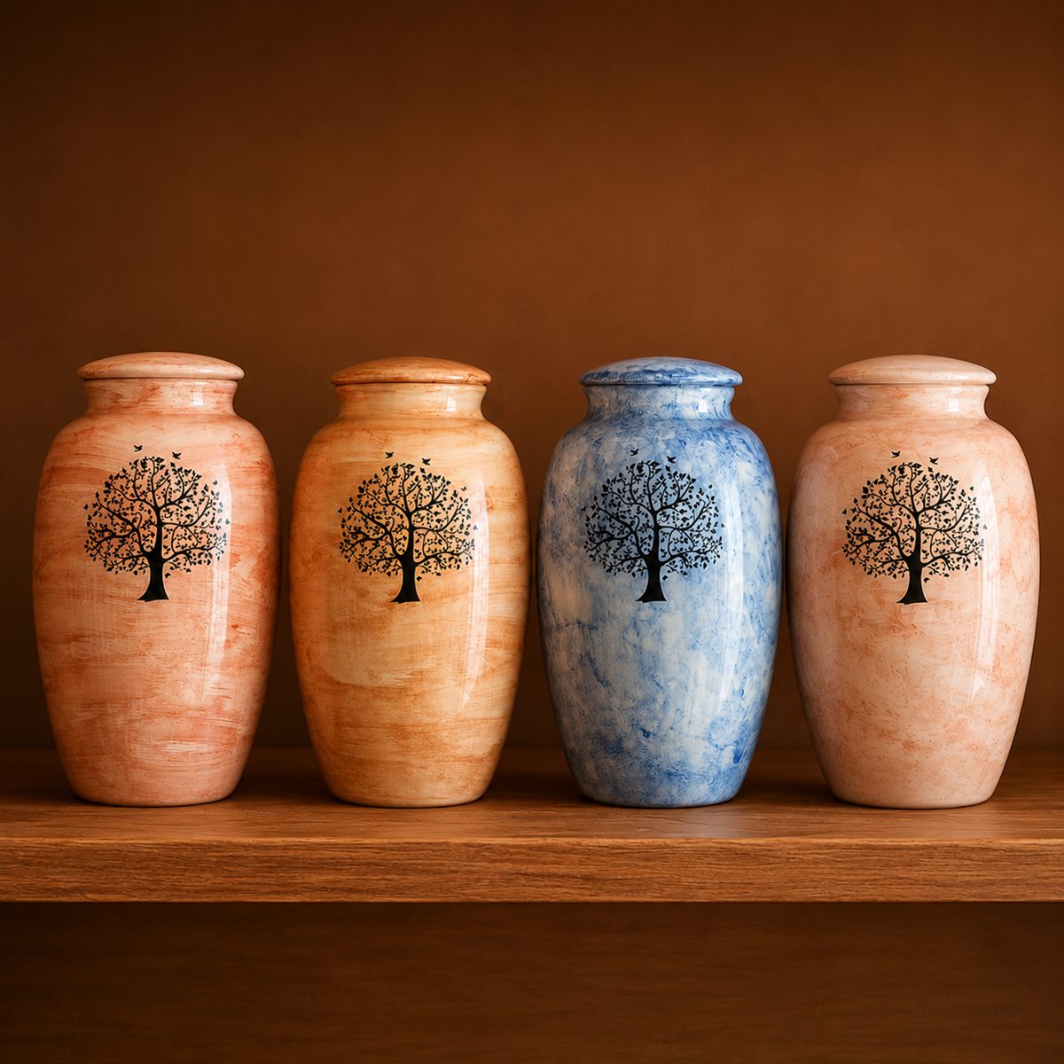Urnas cerámicas con árbol de la vida